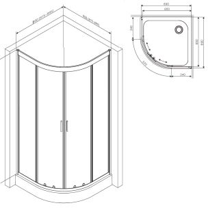 Душевой уголок Am.Pm Gem W90G-401-090WT 90x90